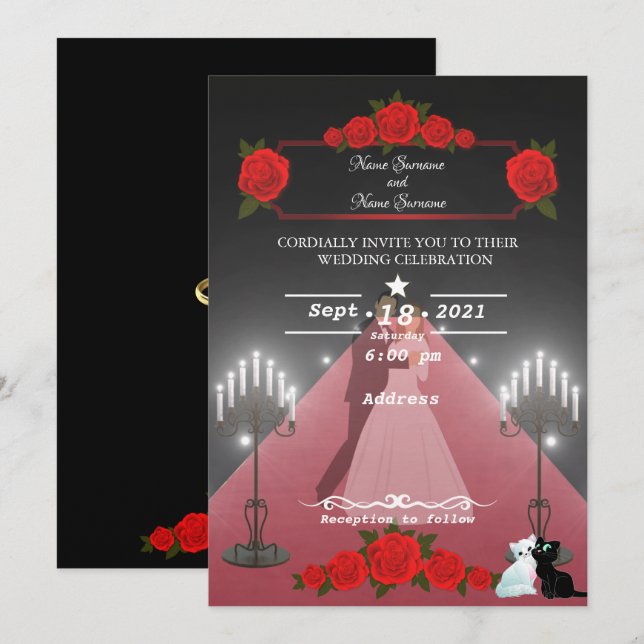 Invitación Alfombras rojas (Anverso / Reverso)
