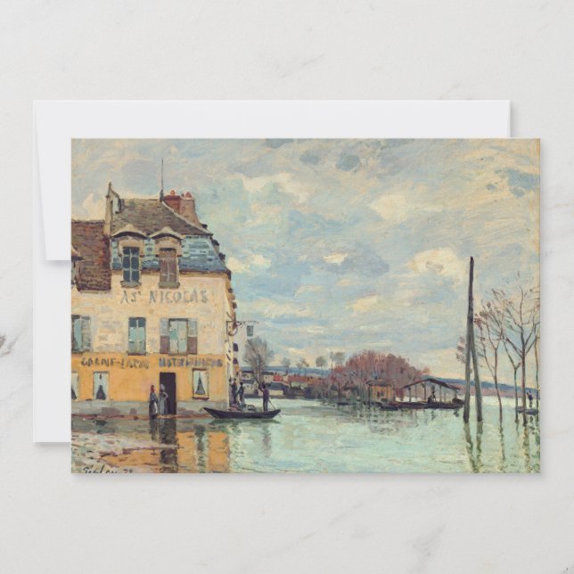 Invitación Alfred Sisley - Inundación en Port-Marly 1872 (Anverso)