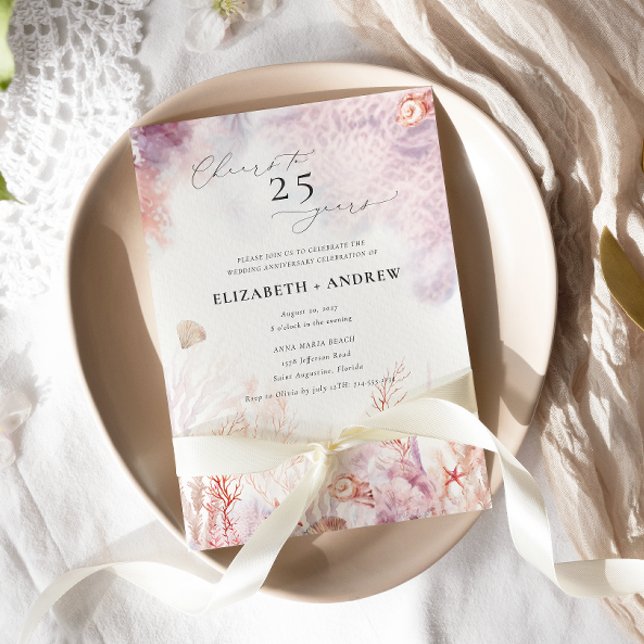 Invitación Algas submarinas | Aniversario de conchas marinas (Subido por el creador)