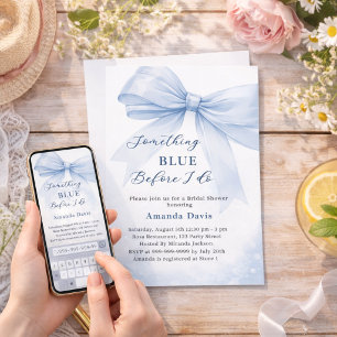 Invitación Algo azul antes de doblar ducha de novia