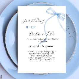 Invitación Algo azul antes de doblar ducha de novia blanca