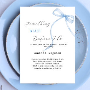 Invitación Algo azul antes de doblar ducha de novia blanca