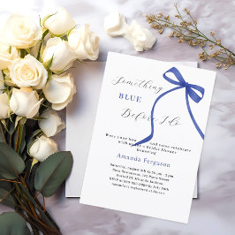 Invitación Algo azul antes de doblar ducha de novia blanca