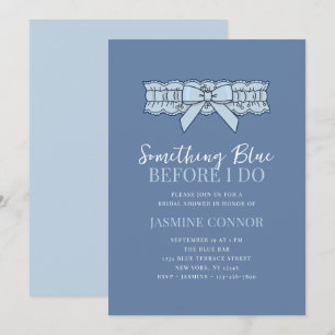 Invitación Algo Azul antes de doblar la ducha de novia