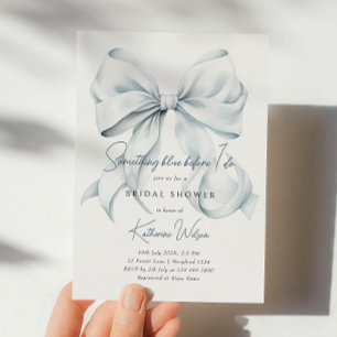 Invitación Algo Azul antes de doblar la ducha de novia