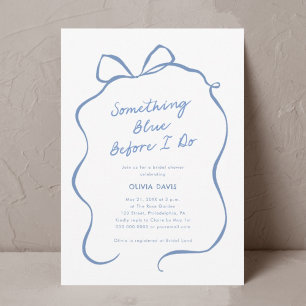 Invitación Algo Azul antes de doblar la ducha de novia