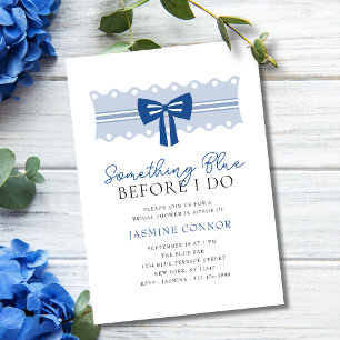 Invitación Algo Azul antes de doblar la ducha de novia