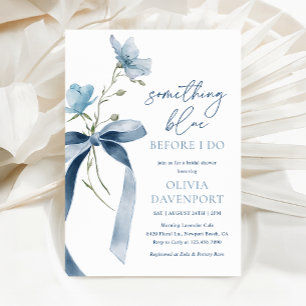 Invitación Algo Azul antes de doblar la ducha de novia
