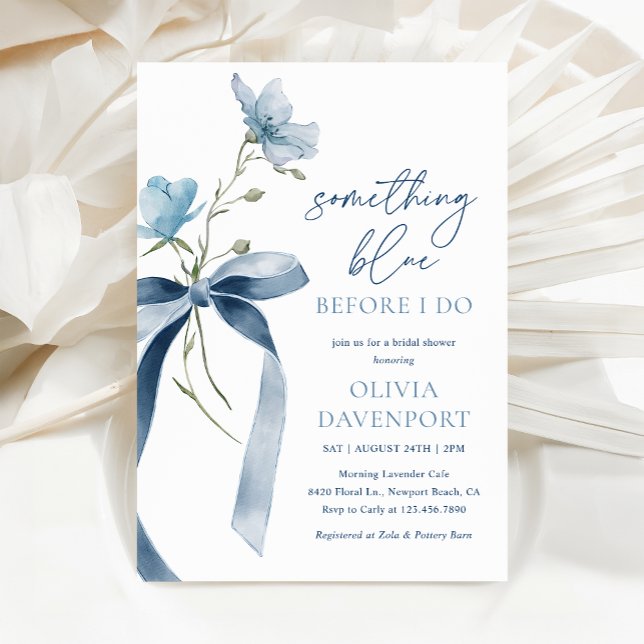 Invitación Algo Azul antes de doblar la ducha de novia (Subido por el creador)