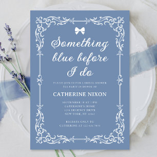 Invitación Algo Azul antes de doblar la ducha de novia