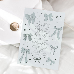 Invitación Algo Azul antes de doblar la ducha de novia