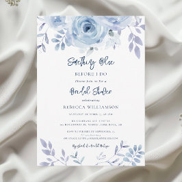 Invitación Algo Azul antes de escribir ducha de novia