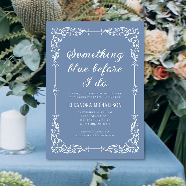 Invitación Algo Azul antes de escribir ducha de novia (Subido por el creador)