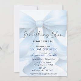 Invitación Algo Azul antes de hacer Baby Shower de Novia