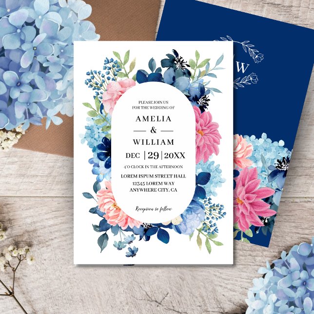 Invitación Algo azul antes de hacer Boda floral (Subido por el creador)