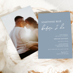 Invitación Algo Azul Antes De Hacer Ducha Bridal Moderno