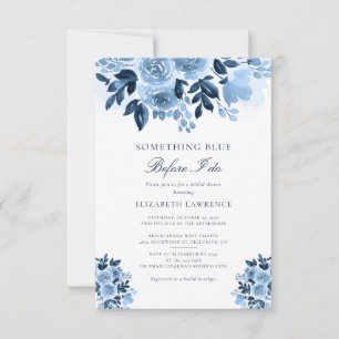 Invitación Algo Azul antes de hacer ducha de novia