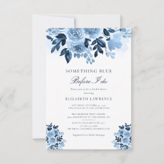 Invitación Algo Azul antes de hacer ducha de novia