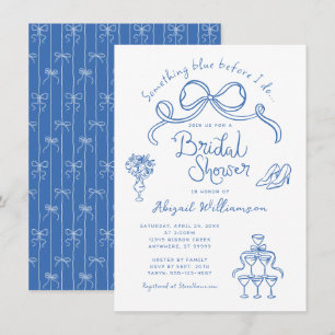 Invitación Algo Azul antes de hacer ducha de novia