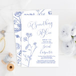 Invitación Algo azul antes de hacer ducha de novia<br><div class="desc">Algo azul antes de hacer Dusty Blue acuarela floral invitación a ducha de novia</div>