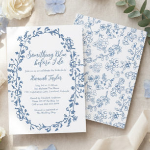 Invitación Algo Azul antes de hacer ducha de novia