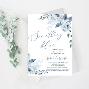 Invitación Algo azul antes de hacer ducha de novia
