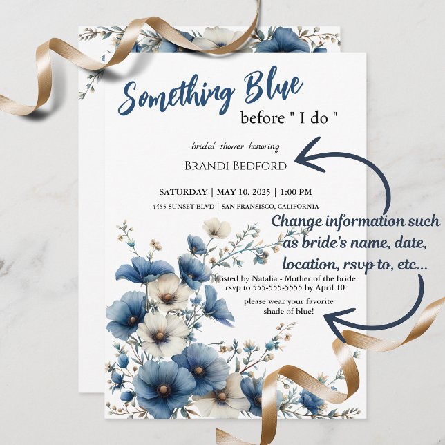 Invitación Algo azul antes de hacer ducha de novia (How cute is this Bridal Shower Invitation! Get yours now and wow your guests!)