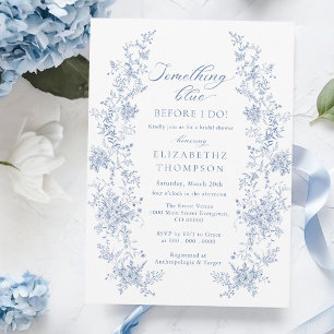 Invitación Algo Azul antes de hacer ducha de novia
