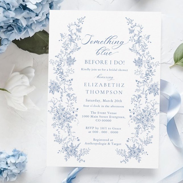 Invitación Algo Azul antes de hacer ducha de novia (Subido por el creador)