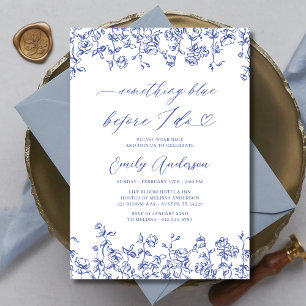 Invitación Algo Azul antes de hacer ducha de novia