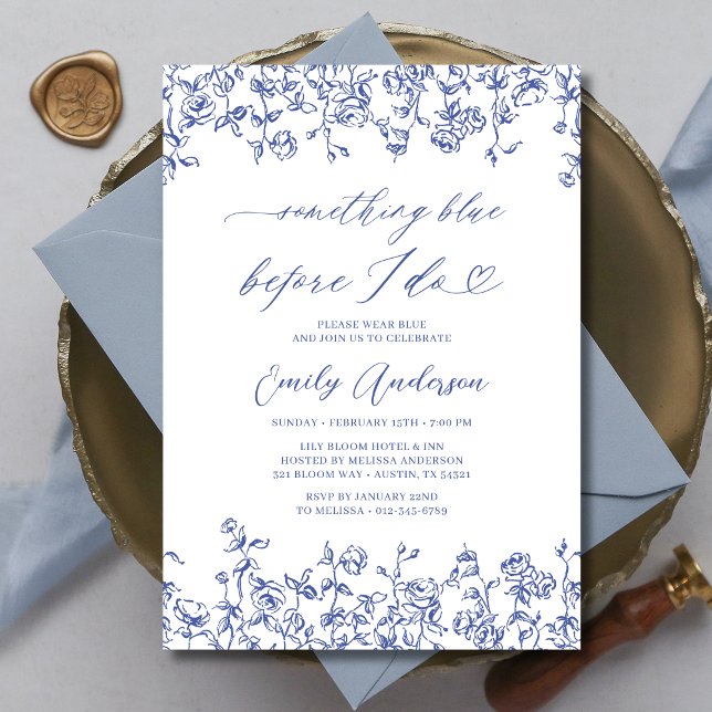 Invitación Algo Azul antes de hacer ducha de novia (Subido por el creador)