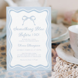 Invitación Algo azul antes de hacer ducha de novia