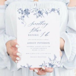 Invitación Algo azul antes de hacer ducha de novia