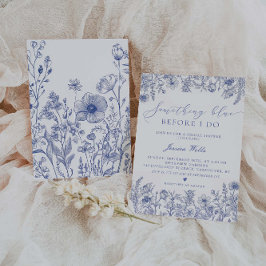 Invitación Algo azul antes de hacer ducha de novia