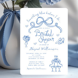Invitación Algo Azul antes de hacer ducha de novia