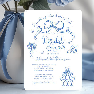 Invitación Algo Azul antes de hacer ducha de novia