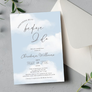 Invitación Algo Azul antes de hacer ducha de novia