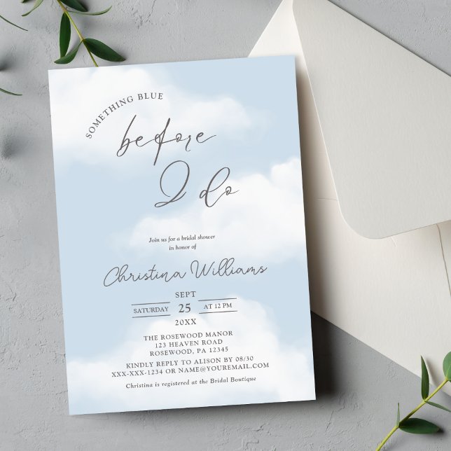 Invitación Algo Azul antes de hacer ducha de novia (Subido por el creador)