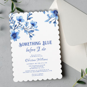 Invitación Algo azul antes de hacer ducha de novia