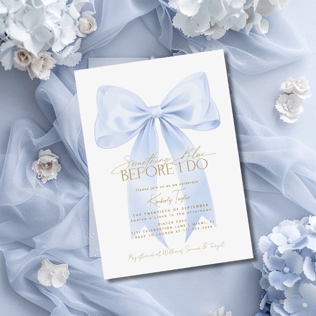 Invitación Algo azul antes de hacer ducha de novia Blue Bow (Subido por el creador)