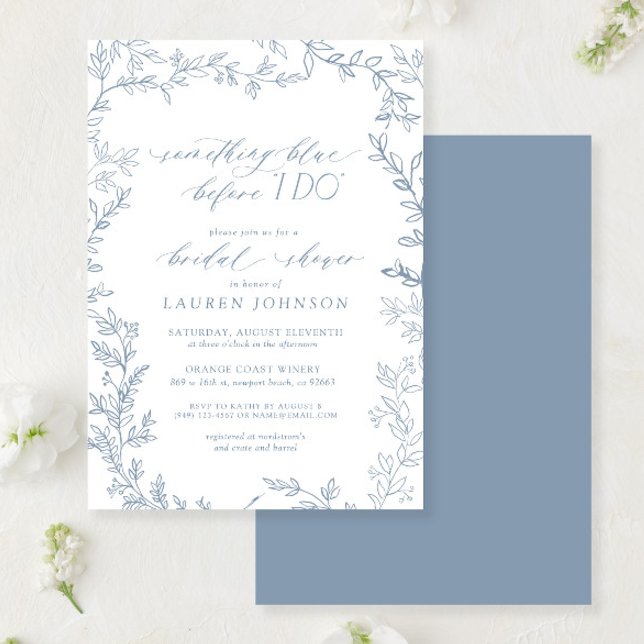 Invitación Algo Azul antes de hacer ducha de novia botánica (Subido por el creador)