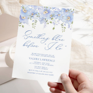Invitación Algo Azul antes de hacer ducha de novia botánica