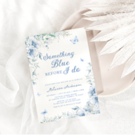 Invitación Algo azul antes de hacer ducha de novia elegante