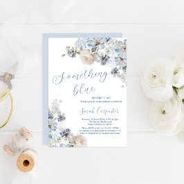 Invitación Algo azul antes de hacer ducha de novia floral