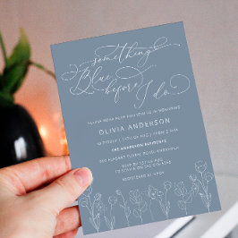 Invitación Algo azul antes de hacer ducha de novia floral