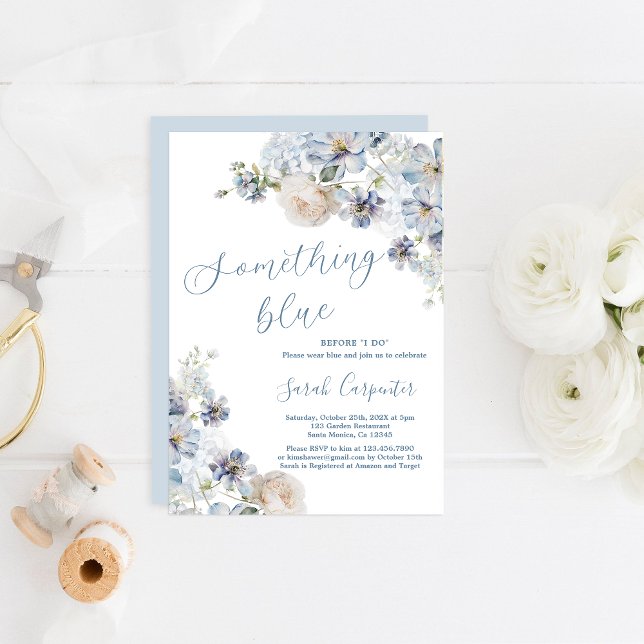 Invitación Algo azul antes de hacer ducha de novia floral (Subido por el creador)