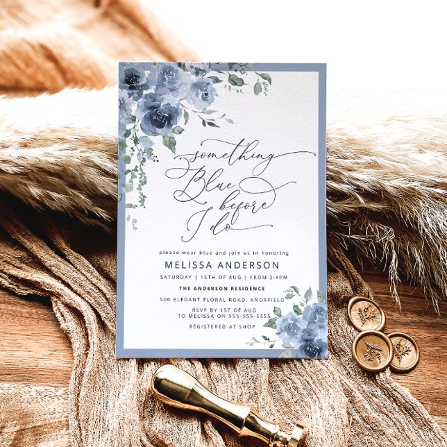 Invitación Algo azul antes de hacer ducha de novia floral (Subido por el creador)