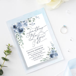 Invitación Algo azul antes de hacer ducha de novia floral
