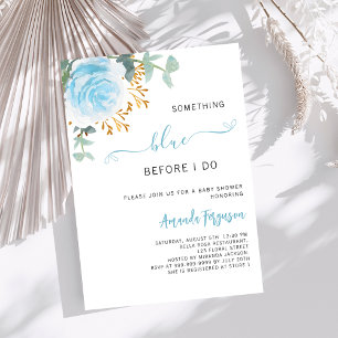 Invitación Algo azul antes de hacer ducha de novia floral