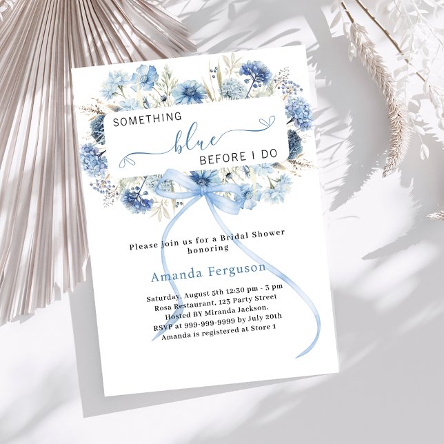 Invitación Algo azul antes de hacer ducha de novia floral (Subido por el creador)
